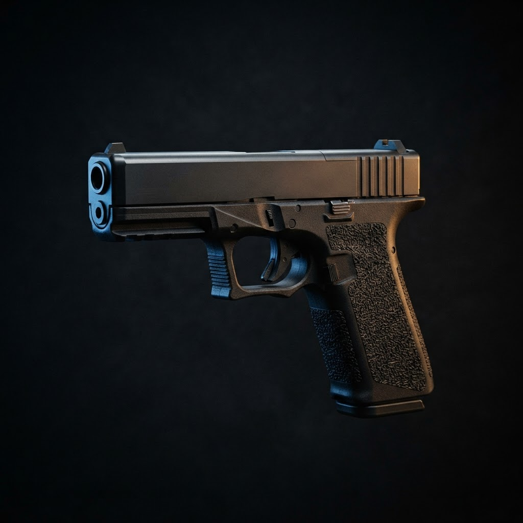 Realistic 9mm pistol render